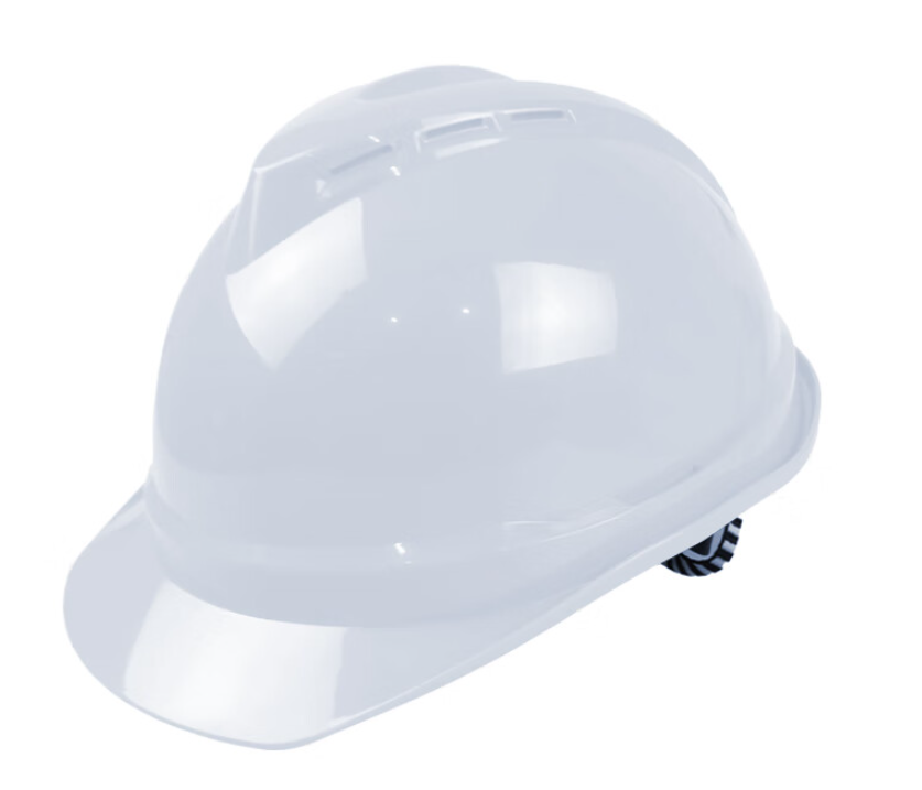 安丹达高端硬质款V型ABS安全帽 10149 白色 8点式旋钮帽衬 Y型斑马纹下颚带 1顶 白色 