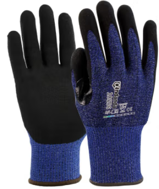 安丹达 CUTMAX 5级防割PU手套(虎口加强) 10560 9码深蓝色HPPE长丝