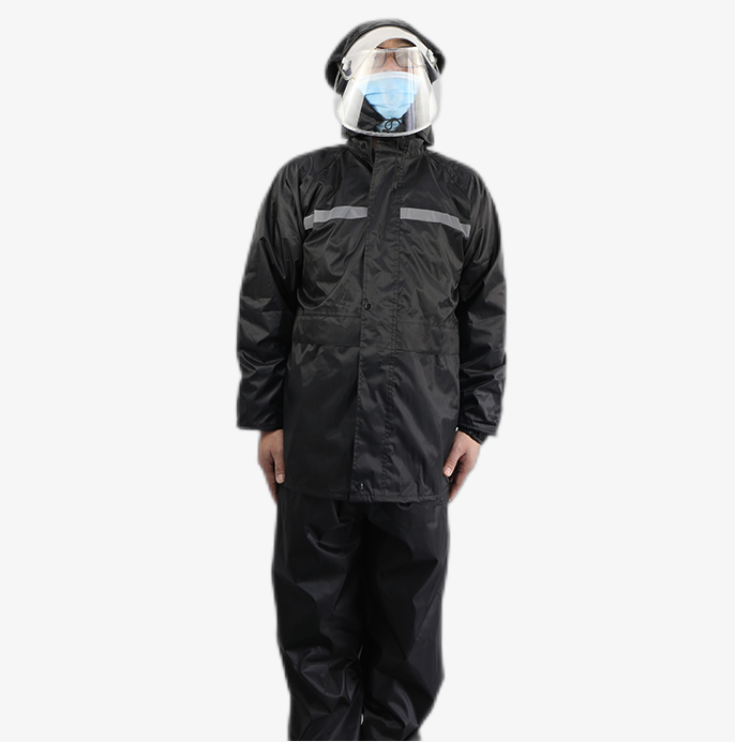 双层大帽檐反光雨衣