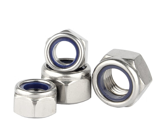 DIN985 六角头薄型尼龙锁紧螺母 不锈钢304 A2-70 本色 粗牙 